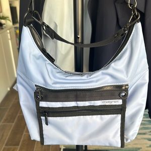 Hedgren Light Blue Convertible Hobo Shoulder Bag Nylon